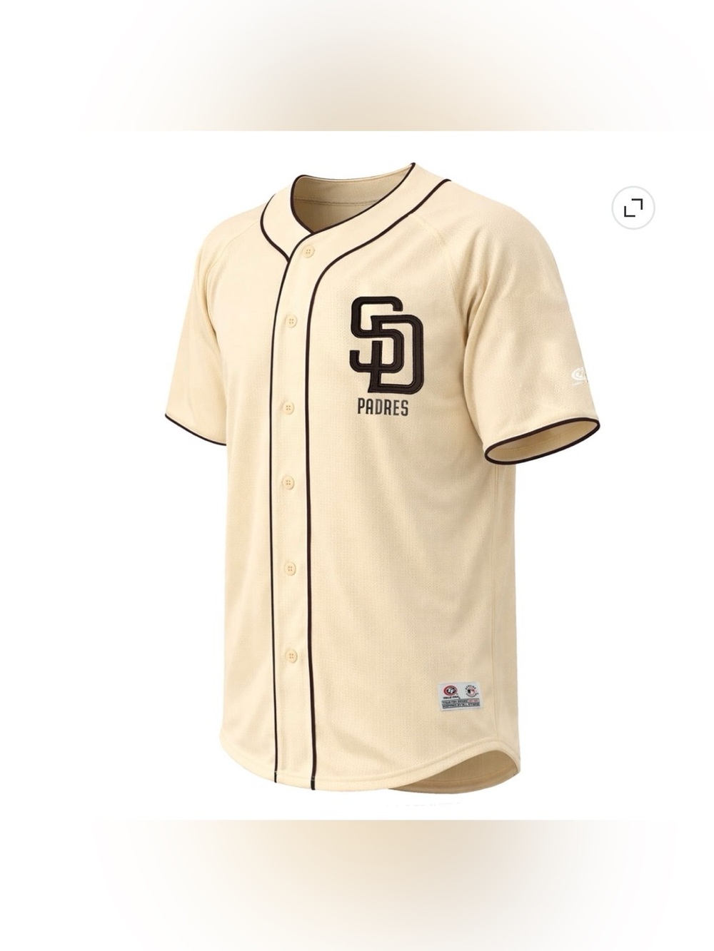 San Diego Padres Cream Button-Front Baseball Jersey
